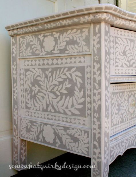 how to0design a pearl inlay inspired dresser, chalk paint, painted furniture Dresser Painting, Dresser Painted, Inlay Furniture, Stencil Furniture, Interior Painting, Pearl Inlay, Interior Paint Colors, Hand Painted Furniture, Shabby Vintage