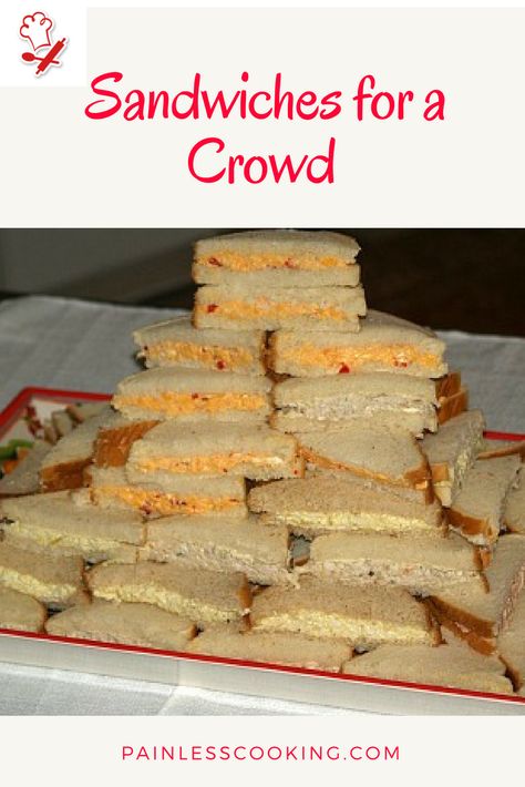 Sandwiches For A Crowd, Cold Sandwich Recipes, Salad Cheese, Salads For A Crowd, Salad Chicken, Cold Sandwiches, Party Sandwiches, Ham Salad, Egg Salad Sandwiches