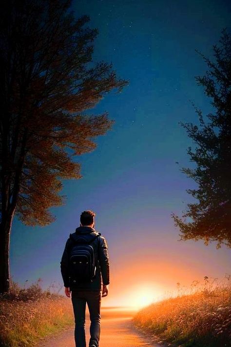 Path Wallpaper, Field At Night, Quiet Man, Lonely Road, Dove Pictures, Boy Walking, Walking Man, Best Nature Images, Amoled Wallpapers