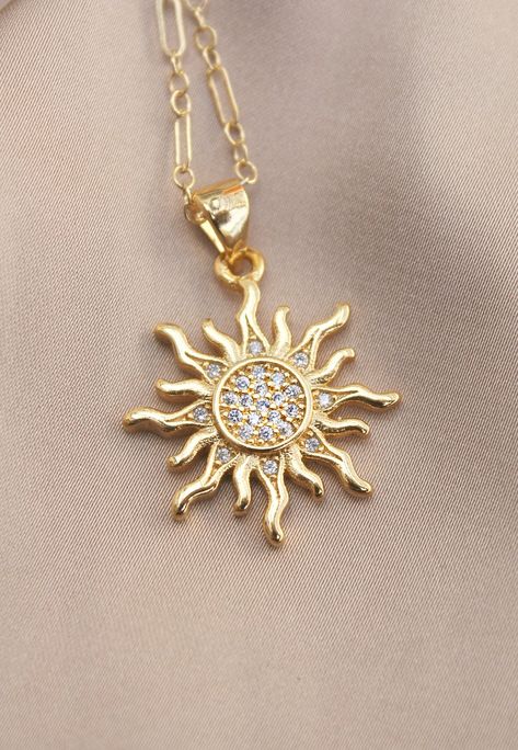 Embossed Jewelry, Sun Burst, Celestial Sun, Gold Jewelry Simple Necklace, Fake Jewelry, Sun Necklace, Sapphire Earrings Studs, Sun Pendant, Celestial Necklace