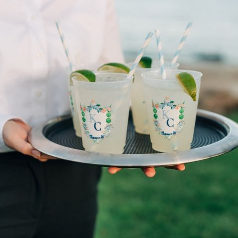 Custom Full Color Shatterproof Cups Custom Full Color Frost - Etsy Custom Frosted Wedding Cups, Wedding Custom Cups, Venue Watercolor, Watercolor Crest, Frosted Cups, Monogram Cups, Shopping Wishlist, Frosted Cup, Wedding Crest