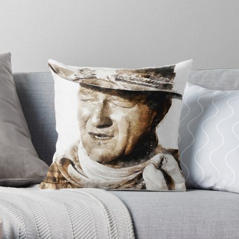 John Wayne, Golden Age, Wood Print, Pillow Sale, Custom Pillows, Art Studio, Filmmaking, Antonio Mora Artwork, Greek Statue