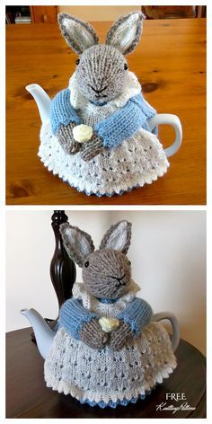 Crochet Tea Cosy Free Pattern, Rabbit Knitting Pattern Free, Knit Tea Cozy Pattern, Tea Cosy Crochet Pattern, Crochet Rabbit Free Pattern, Tea Cozy Crochet Pattern, Corak Krusye, Projek Mengait, Tea Cosy Crochet