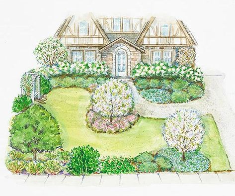 Small Front Yard Garden Plan Small Front Yards, Yard Inspiration, Kerb Appeal, Small Front Yard Landscaping, Small Front Yard, Landscaping Inspiration, Front Yard Design, Yard Landscape, Areas Verdes