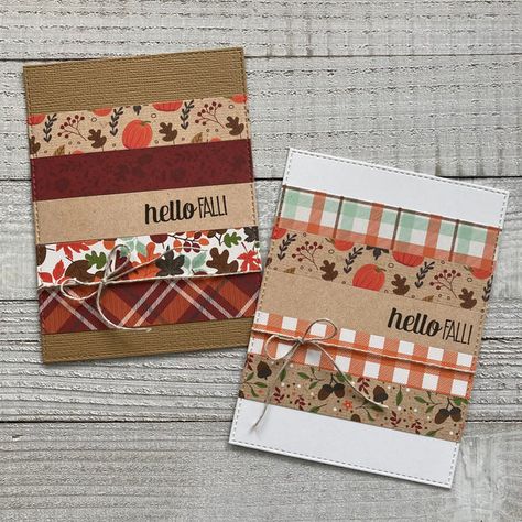 Easy Card Designs, Fall Cards Handmade, Fall Paper Crafts, Thanksgiving Hostess, Fall Greeting Cards, Simple Cards Handmade, Card Making Templates, Paper Crafts Card, Card Pattern