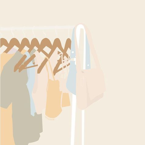 Clothes Background Fashion, Clothing Background, Closet Sale Logo Aesthetic, Cloth Illustration, Clothes Logo Design, Closet Sale, Clothes Logo, Thrift Aesthetic, Sewing Artwork