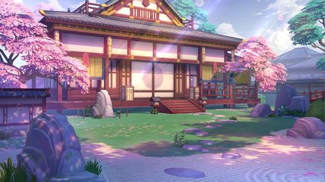 Anime Houses, Anime House, Anime Places, Asian Landscape, Fantasy Background, Scenery Background, Real Anime, Anime Backgrounds Wallpapers, Fantasy City