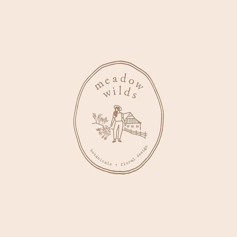 Meadow Wilds Branding - Botanical and Floral Design Branding #logo #branding #brand Logo Typo, Mises En Page Design Graphique, Hand Drawn Logo Design, Inspiration Logo Design, Spa Ideas, Farm Logo, Hand Drawn Logo, Boutique Logo, 3d Logo