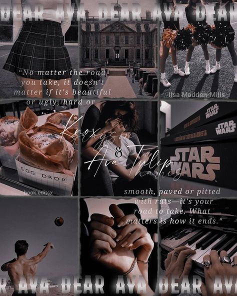 Dear Ava Book, Dear Ava Aesthetic, Books Edits, School Romance, Edits Inspiration, Dear Ava, High School Romance, Book Collage, Books Aesthetics