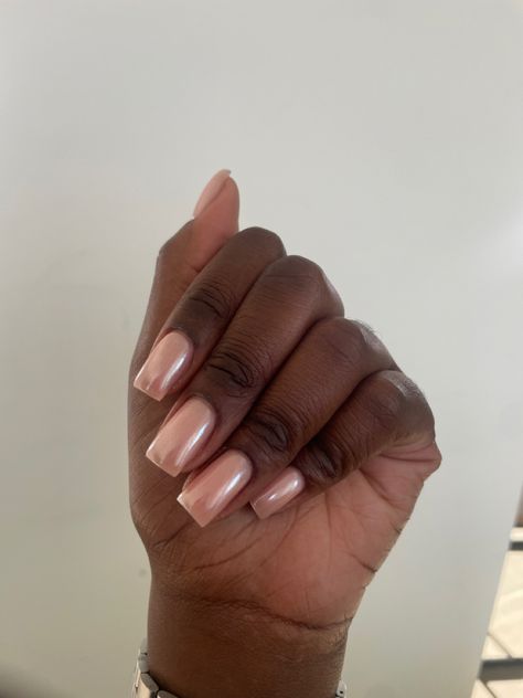 Glazed Donut Nails Black Skin, Chrome Nails On Dark Skin, Manicure Ideas Simple, Manicure Ideas French, Brown Glazed Nails, Manicure Ideas Spring, Donut Glaze Nails, Espresso Nails, Simple Manicure Ideas