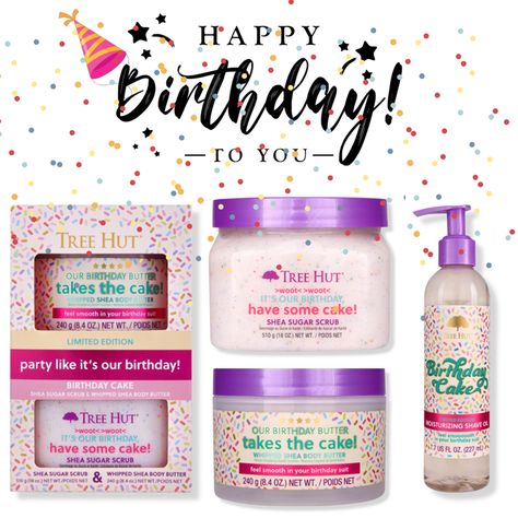 Birthday Cake Tree Hut, Tree Hut Birthday Cake, Birthday Cake Scented Products, Birthday Cake Scent, How To Smell Like Birthday Cake, Preppy Products, Whipped Shea Body Butter, Cake Tree, Birthday Tree