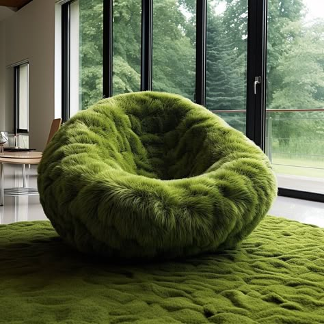 Moss Couch, Grass Chair, Diy Moss, Colorful Apartment, Artistic Furniture, Cute Furniture, Deco Nature, Subtle Luxury, Unique Chair