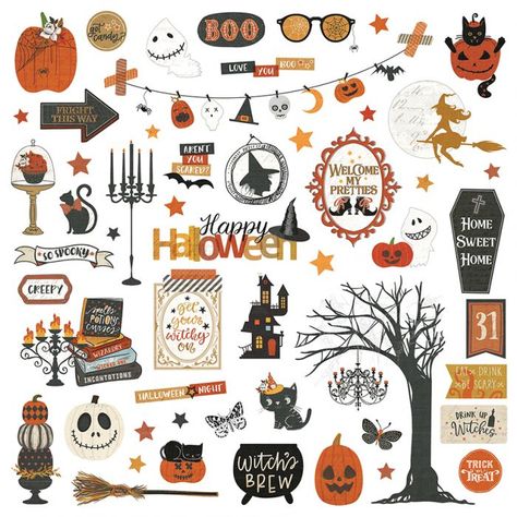 All Hallows Eve Element Stickers - Michelle Coleman - Photoplay Halloween Stickers Printable, Halloween Photo Frames, Harry Potter Disney, 귀여운 음식 그림, All Hallows Eve, Halloween Drinks, Halloween Photos, Halloween Stickers, Photo Booth Props