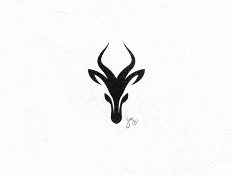 Gazelle | Logo Design by simc Capricorn Logo Design, Gazelle Logo Design, Gazelle Tattoo Design, Gazelle Tattoo, Capricorn Tattoo Designs, Capricorn Sign Tattoo, Capricorn Logo, Petit Tattoo, Signs And Symbols