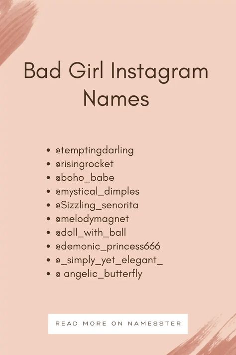 Bad Girl Instagram Names Instagram Names, Name For Instagram, Instagram Girls, Bad Girl, Girl Names, Instagram