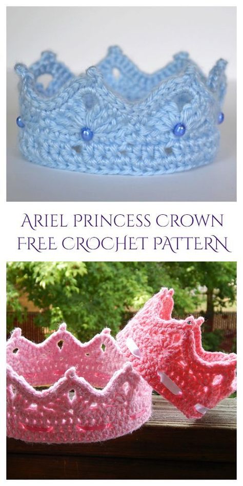 Crochet Baby Crown Ear Warmer Free Crochet Pattern Crochet Crown Pattern, Crochet Tiara, Princess Crowns, Crochet Crown, Crochet Princess, Baby Headbands Crochet, Baby Crown, Crown Pattern, Crochet Headbands