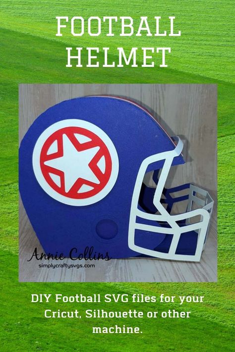 Football Helmet Valentine Box Ideas, Diy Football Helmet, Football Helmet Svg, Football Diy, Mini Football Helmet, Cricut Design Studio, Valentine Day Boxes, February Valentines, Papercraft Templates