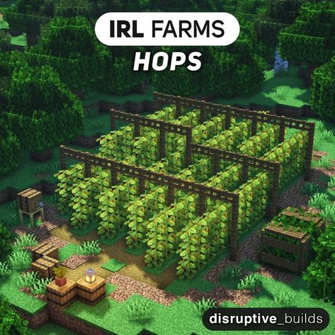 Graden Idea Minecraft, Minecraft Compound Ideas, Minecraft Storage Building Exterior, Minecraft Necessities, Mincraft Farms Ideas, Minecraft Nether Wart Farm Design, Minecraft Farms Aesthetic, Minecraft Dock Design Aesthetic, Farm Minecraft Aesthetic