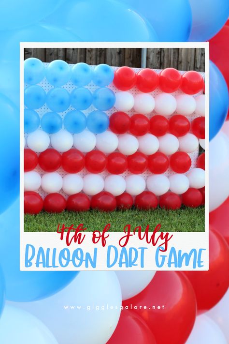 4th of july balloon dart game Unique Party Decoration Ideas, Citizenship Party Ideas, Balloon Dart Game, July 4th Games, American Theme Party, 4th Of July Block Party, Block Party Games, 4th Of July Camping, Balloon Pop Game