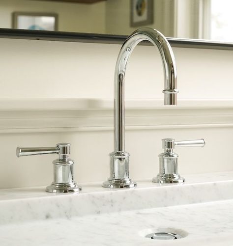 bathroom faucet | Rejuvenation Polished Chrome Bathroom, Slipper Tubs, Light And Dwell, Widespread Faucet, Faucet Bathroom, Chrome Bathroom, Widespread Bathroom Faucet, Burnished Brass, Bath Faucet