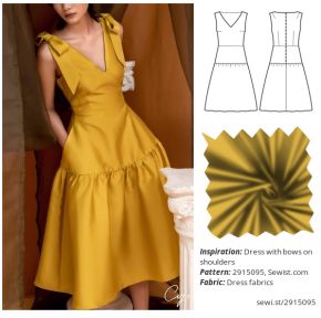 Dresses With Bows On Shoulder, Elegant Dress Pattern Sewing, Dress With Bows On Shoulders, Bow Dresses Women, Chiffon Dress Styles, Dress With Bow On Shoulder, One Shoulder Dress Pattern, Bow Dress Pattern, Bee Cosplay