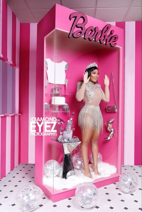 Diamond Eyez Photography Studio in Jacksonville Florida   IG: @diamondeyezzz YOUTUBE: @diamondeyezphotography  www.diamondeyez.com #portraitphotography #birthdaybehavior #birthdayshoot #jaxphotographer #floridaphotographer #jacksonvillephotographer #jaxmodel #jaxmodels #diamondeyez #itsyourtimetoshine Barbie Party Decorations, Barbie Theme Party, Selfie Wall, Barbie Box, 21st Birthday Photoshoot, Barbie Birthday Party, Barbie Theme, Fun Photoshoot, Barbie Birthday