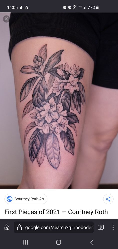 Pacific Rhododendron Tattoo, Rhododendron Tattoo, Pacific Rhododendron, Flower Tattoo, Tattoo Ideas, Tattoos, Quick Saves