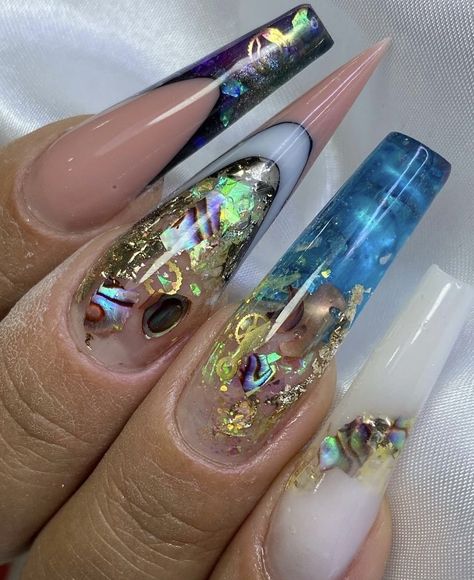 Gel Nail Tutorial, Edge Nails, Cute Christmas Nails, Nail Art Designs Videos, Pretty Nail Designs, Sparkly Nails, Acrylic Designs, Unique Nails, Fabulous Nails