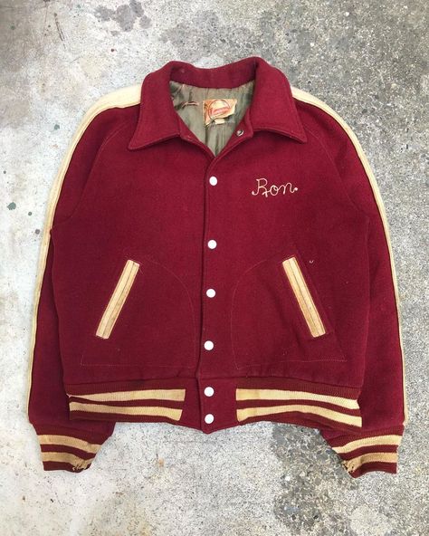 1950s Varsity Jacket, Varsity Jacket Vintage, Merch Inspiration, Varsity Jacket Outfit, Vintage Varsity Jacket, City School, College Jacket, Apparel Design Inspiration, Vintage Varsity