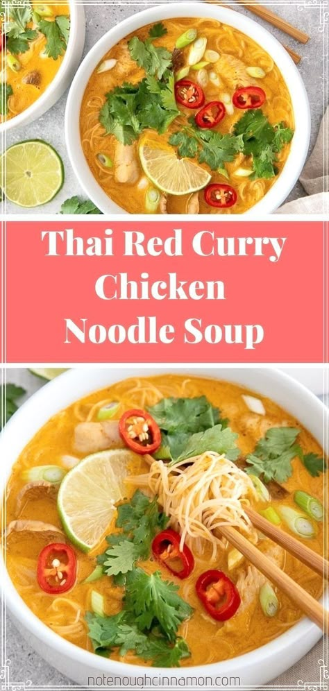 Thai Red Curry Noodle Soup, Red Curry Noodle Soup, Curry Noodle Soup, Curry Noodles, Winter Vegetables, Makanan Diet, Think Food, Asian Cooking, Asian Dishes