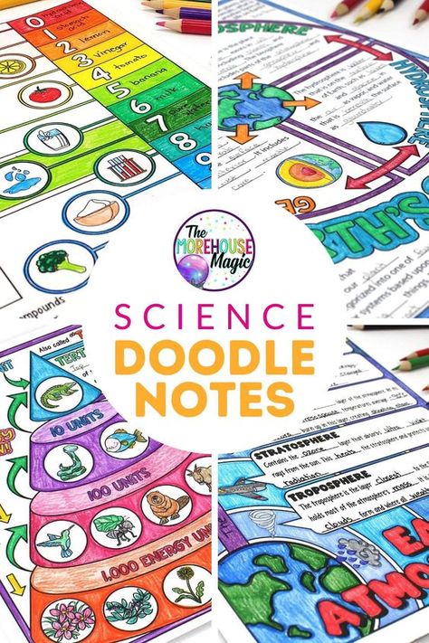 Notes High School, Science Doodle Notes, Science Interactive Notebooks, Science Doodles, Middle School Science Classroom, 7th Grade Science, Science Notebook, 8th Grade Science, Doodle Notes