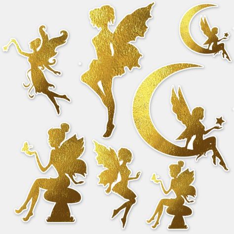 Fairy Templates, Butterfly Cake Topper, Moon Silhouette, Fairy Stickers, Fairy Drawings, Fairy Images, Instagram Gift, Printable Crafts, Graphics Inspiration