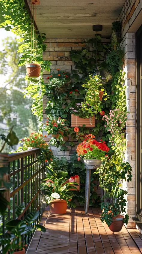 +100 Balcony Garden Ideas to Bloom Your Space - DecorWithEva Balcony Herb Gardens, Balcony Garden Ideas, Balkon Decor, Small Balcony Garden, Rooftop Design, Balcony Plants, Porch And Balcony, Spring Summer Decor, Perfect Plants