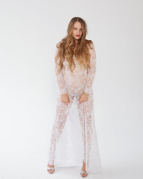 The Jemima. Stone Fox Bride lace dress. 2013http://www.stonefoxbride.com/shop-dresses/ Cass Bird, Vintage Shoot, Stone Fox Bride, Jemima Kirke, Blonde Bangs, Spring Lookbook, Mother Wedding, Stone Fox, Mother Wedding Dress