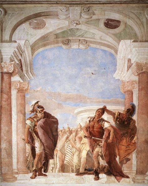 "The Rage of Achilles," by Giovanni Battista Tiepolo, 1757, [public domain], via Wikimedia Commons The Rage Of Achilles, Giovanni Battista Tiepolo, Galleria D'arte, Web Gallery, Greek And Roman Mythology, Athena Goddess, Roman Mythology, Italian Painters, Classical Art