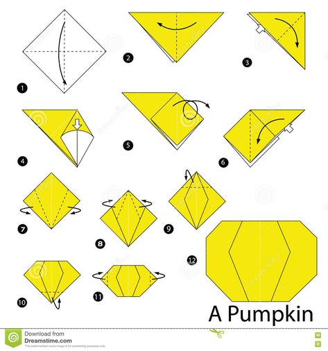 Origami Pumpkin, Halloween Origami, Nifty Crafts, Origami Step By Step, Crafts Origami, Fall Arts And Crafts, House Template, Origami Patterns, How To Make Origami