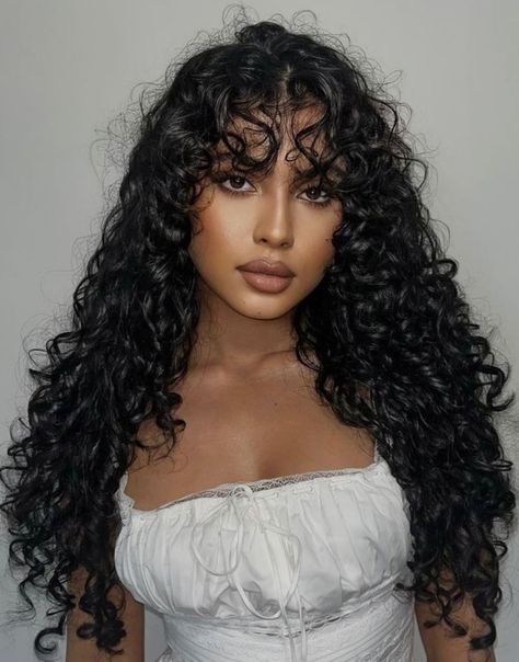 PRICES MAY VARY. 🌸【Hair Material】10A Grade 100% Unprocessed brazilian virgin human hair wigs with bangs, healthy & stronger, minimal shedding, keep your style throughout the day. Embrace the beauty that stays impeccable from morning to night. 🌸【Curly Bangs Design】: Carefully designed natural bangs contours will flatter your face shape perfectly. human hair wigs with bangs can be trimmed,stylish curly texture combined with bangs,frame your face beautifully. 🌸【Bangs Wig Advantage】human hair Wig Curly Wig With Bangs, Shaggy Haircuts, Curly Hair Photos, Virgin Hair Wigs, Glueless Wigs, Curly Human Hair Wig, Curly Hair Inspiration, Curly Hair With Bangs, Wig With Bangs