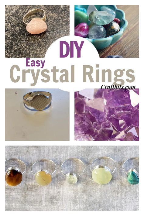 DIY Polished Crystal Ring — CraftBits.com Diy Crystal Rings, Crystal Ball Ring, Borax Crystals, Pink Engagement, Stones Diy, How To Make Rings, Diy Crystals, Diy Rings, Diy Resin