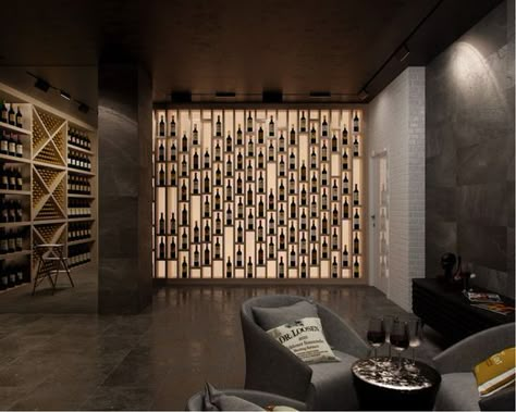 Wine Shop Interior, Wine Bottle Wall, Wine Closet, Bar Sala, Wine Cellar Design, Cellar Design, Wine House, Wine Shelves, Bottle Display