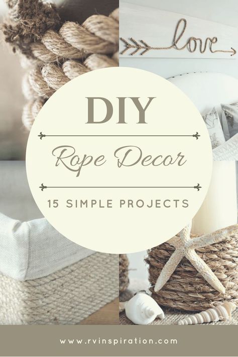 Sisal Rope Decor: 15 Cheap & Easy DIY Project Ideas for Your Home or RV to match beach / nautical, cottage, rustic, farmhouse, or boho / bohemian decor styles. Nautical Cottage, Diy Home Decor For Apartments, Diy Project Ideas, Cottage Rustic, Diy Beach Decor, Human Psychology, Rope Projects, Simple Projects, Rope Decor