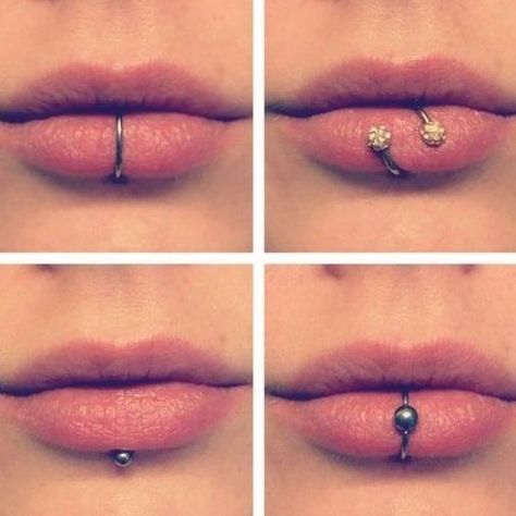 46 Gorgeous And Eye-catching Labret Piercing And Lip Piercing You May Love Spiderbite Piercings, Piercings Lip, Pretty Piercings, Mouth Piercings, Labret Ring, Double Tongue Piercing, Double Ear Piercings, Piercing Labret, Face Piercings