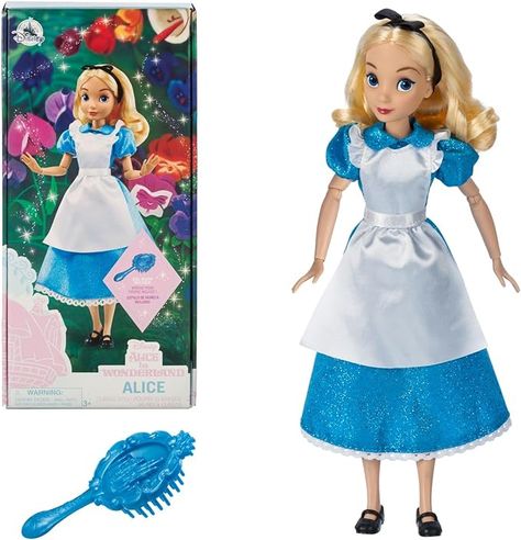 Amazon.com: Disney Store Official Alice Classic Doll from Alice in Wonderland - 10-Inch - Detailed Design Recapturing Movie Magic - Perfect for Fans & Collectors : Toys & Games Wall Books, Alice In Wonderland Shirts, Alice In Wonderland Doll, Plushies Cute, Disney Animators, Princess Toys, Princess Alice, White Apron, American Doll Clothes