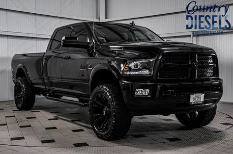 🐏Ram 3500HD Heavy-Duty Laramie Cummins Diesel Night Edition🐏 Ram Trucks Lifted, Ram 2500 Diesel, Diesel Pickup Trucks, Ram Cars, Dodge Diesel, Cummins Trucks, Ram Cummins, Ford Trucks F150, Lowered Trucks