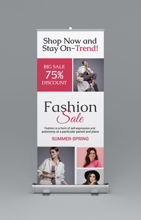 Fashion Roll Up Banner by NUSHRAT JAHAN Roll Up Banner Design Inspiration, Roll Up Banner Design, Rollup Banner Design, Rollup Banner, Roll Up Banner, Fashion Banner, Website Banner, Fashion Sale, Cute Doodles