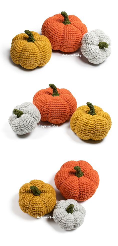 Free Halloween pumpkin crochet pattern - Amigurumi Today Crochet Pumpkins Free Pattern Easy, Crocheted Pumpkins, Pumpkin Crochet Pattern, Pumpkin Patterns Free, Thanksgiving Crochet, Halloween Amigurumi, Pumpkin Crochet, Crochet Pumpkins, Amigurumi Today