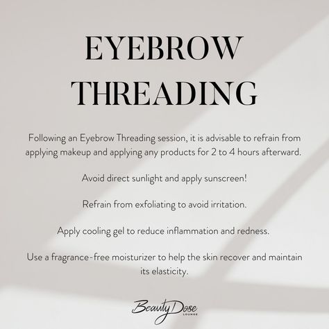 Beautiful brows take some TLC! 🌿✨ Aftercare is just as important as the shaping itself. Keep your brows looking their best by following these simple tips for Lamination, Tinting, Hybrid Tint, and Threading. Your brows will thank you! 💖 Have a fun weekend everyone! 🤩 . . . . . #bayareabrows #bayareaeyebrows #eyebrowthreading #brows #eyebrows #threading #hybridtint #browtint #hybridbrows #lamination #salon #bayareawaxing #bodywaxing #armwax #underarmwax #legwax #backwax #stomachwax #chestwax #... Eyebrows Threading, Underarm Waxing, Fragrance Free Moisturizer, Brow Threading, Eyebrow Threading, Threading Eyebrows, Body Waxing, Brow Tinting, How To Apply Makeup