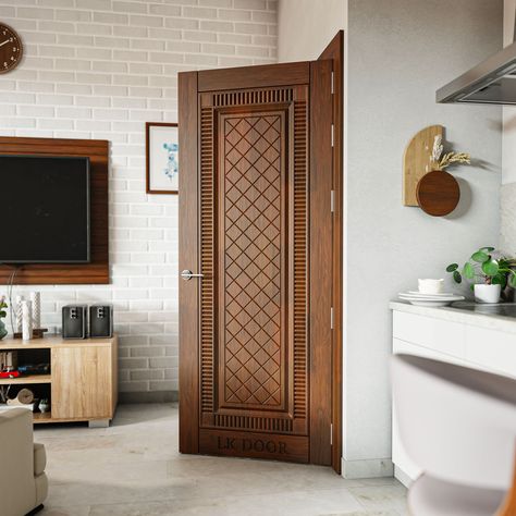 LK 568 Crafted with precision, this solid wooden door brings a touch of natural elegance to any space. With its timeless design, it seamlessly blends durability and style, enhancing your interiors with the warmth and strength of solid wood. 🌟🏠✨  ��📞 (+91) 8447141141  #SolidWoodDoor #TimelessDesign #ElegantInteriors #DurableCraftsmanship #HomeDecor #InteriorDesign #LKDoor #QualityMaterials #ClassicStyle Teak Wood Main Doors, Indian Door Design, Teak Wood Main Door Design, Solid Wooden Door, Indian Main Door Designs, Teak Doors, Main Doors, Flush Door Design, House Main Door