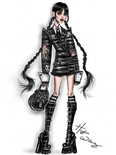 All sizes | WEDNESDAY ADDAMS #WednesdayAddams #AddamsFamily #TimBurton #WednesdayNetflix #Netflix | Flickr - Photo Sharing! Wednesday Addams Outfit, Wednesday Outfit, Hayden Williams, Marvel Photo, 캐릭터 드로잉, Fashion Illustration Sketches, British Fashion, Fashion Art Illustration, Fashion Illustrator