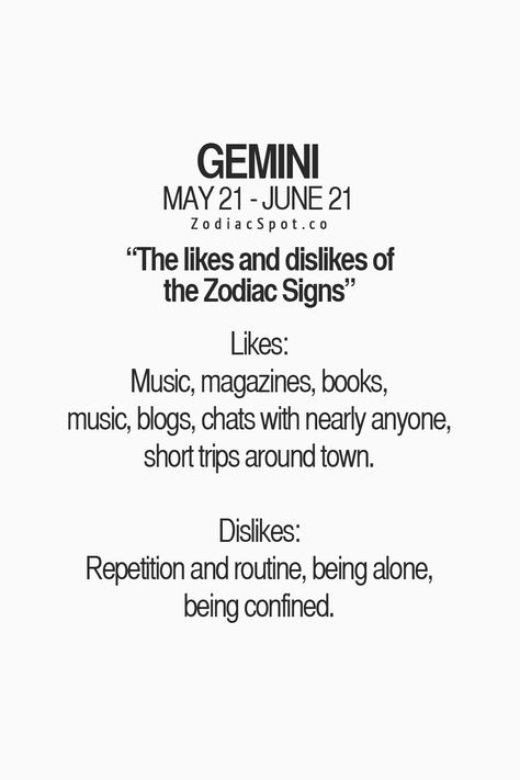 ZodiacSpot - Your all-in-one source for Zodiac, Co Gemini Likes And Dislikes, Gemini Decans, All About Gemini, Gemini Love, Gemini Traits, Gemini Girl, Gemini Life, Gemini Quotes, Scorpio Quotes