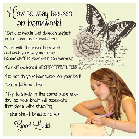 How to stay focused on homework! It really helps! Summer School Work, Writing Homework, Focus Studying, How To Focus, Bible College, How To Get Motivated, Neat Tricks, Workouts For Teens, How To Focus Better